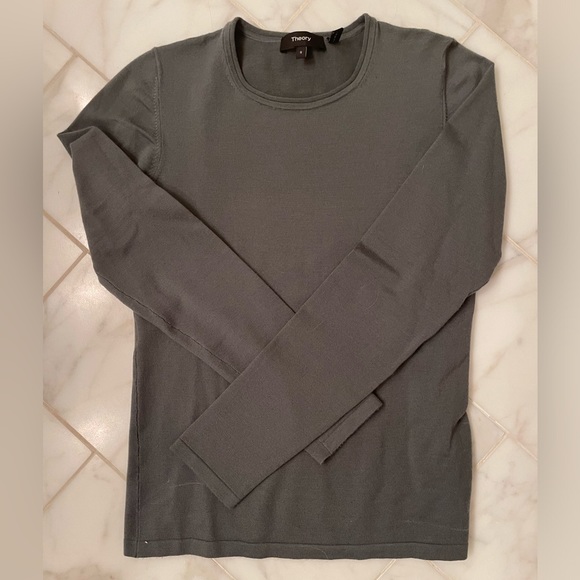 Theory Moss Green Crewneck Sweater - Picture 1 of 4